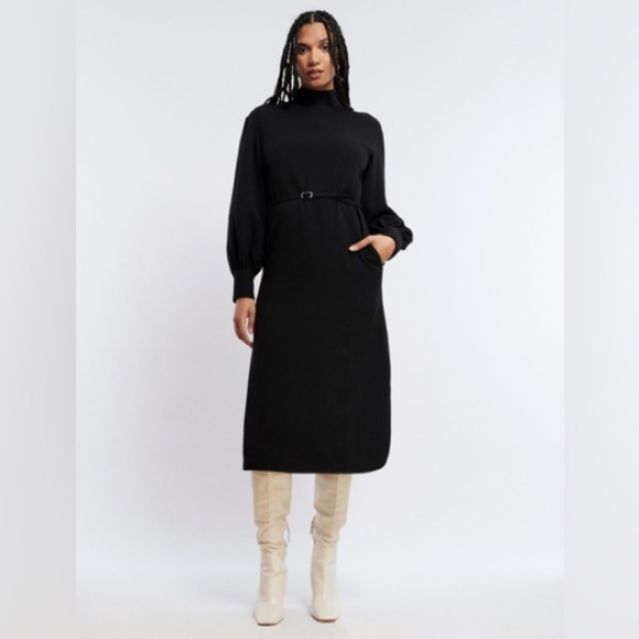 BCBGMaxAzria Dresses & Skirts - Bcbgmaxazria | XL | Soft Fine Knit Maxi Sweater Dress half ribbed balloon sleeve